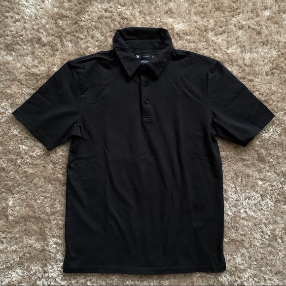 Extra Small Black Stretchable Simons Polo T-Shirt - Picture 1 of 7